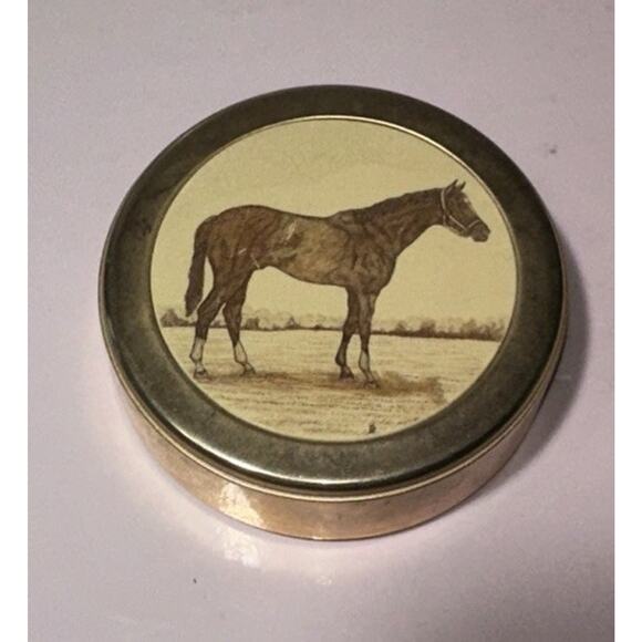 Vintage Barlow Solid Brass HORSE Faux Scrimshaw Hunting RARE - Picture 3 of 8